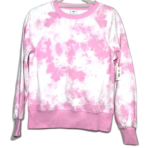Amazon Essentials Pink White Tie Dye Sweatshirt Size XS NWT - Picture 2 of 10